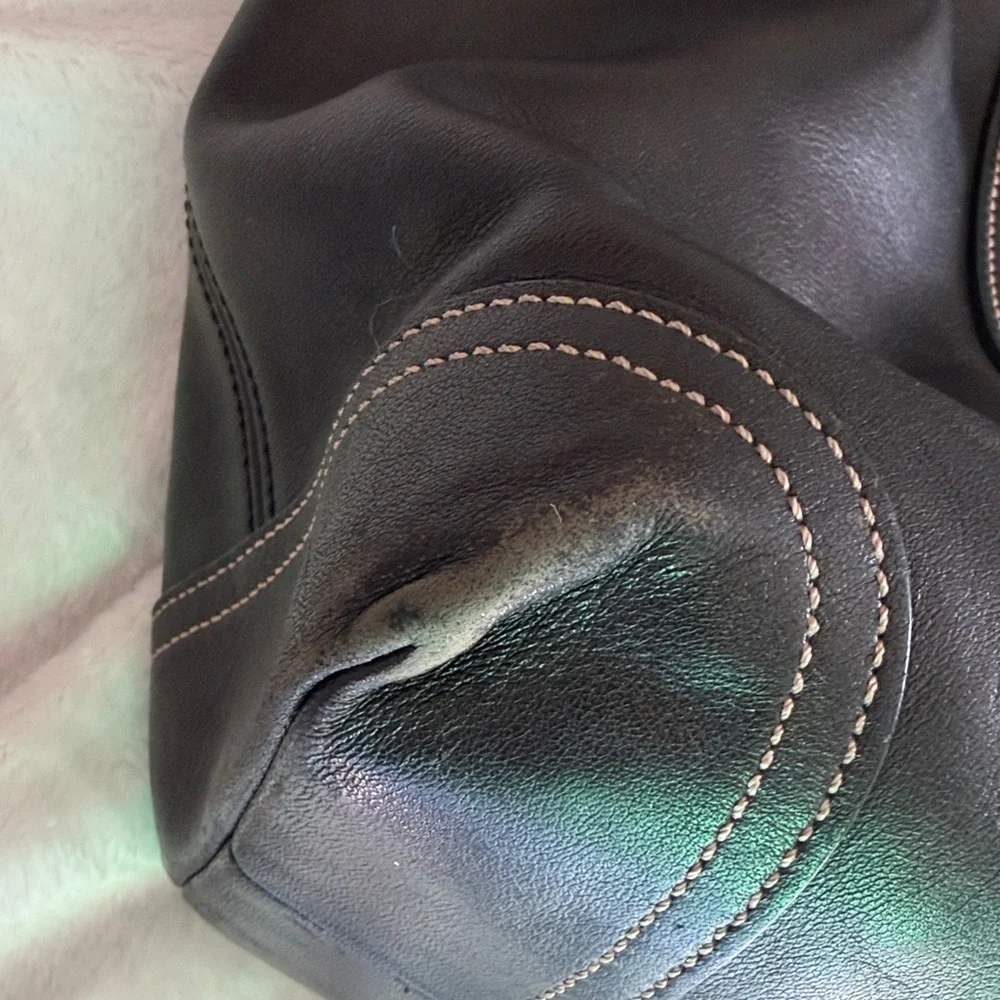 COACH BLACK LEATHER LARGE DIAPER BAG/ BUSINESS TOTE PURSE D04S-6460 vintage